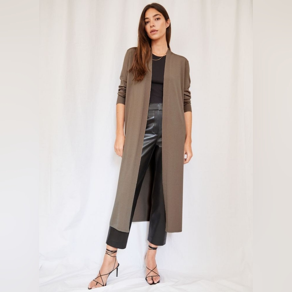 ARITZIA Babaton Chrissy Cardigan Floor Length Long sleeve Open Front Black XS